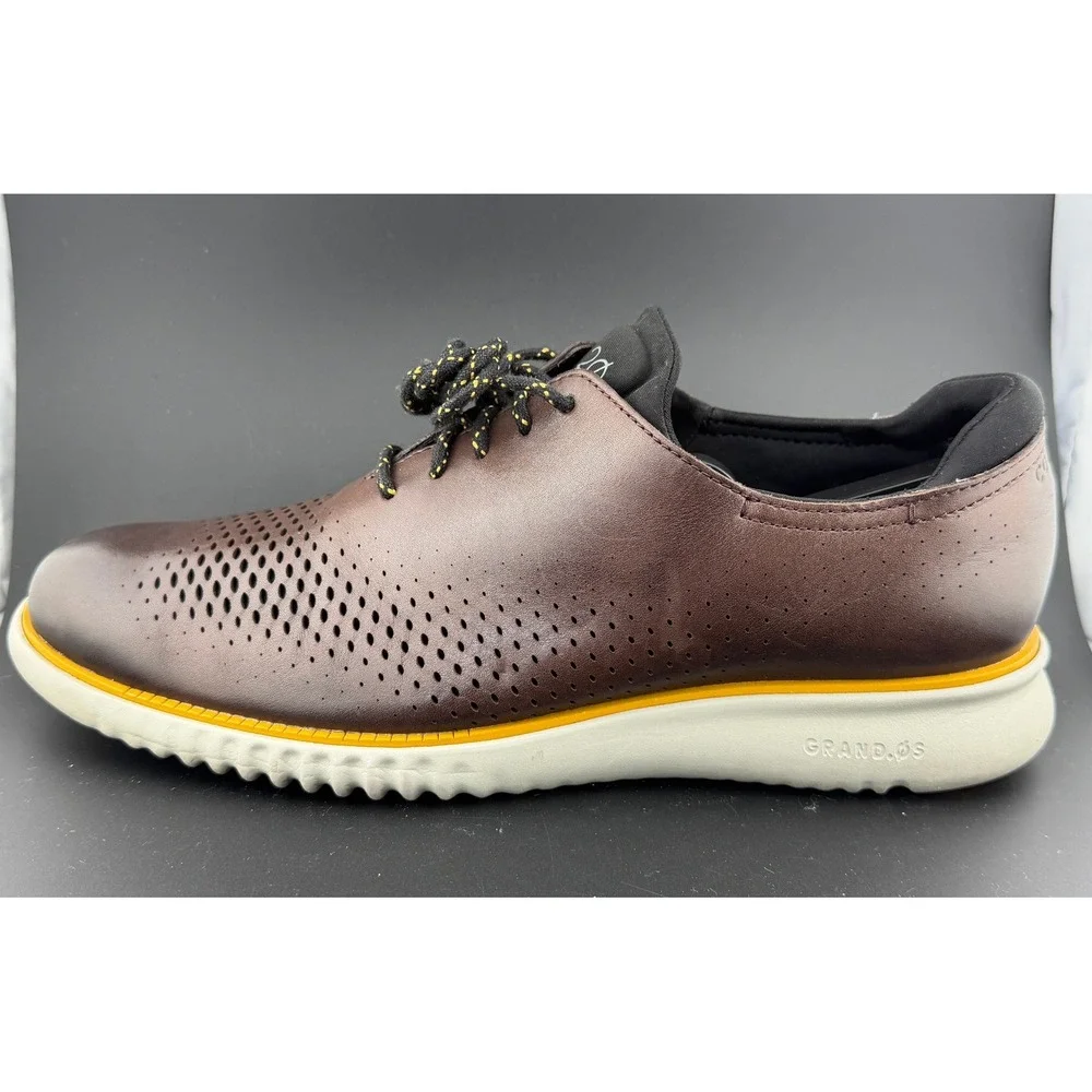 Cole Haan 2.Zerogrand Laser Wingtip Oxford-Brown Leather Shoes, C30312 Mens 9.5M
